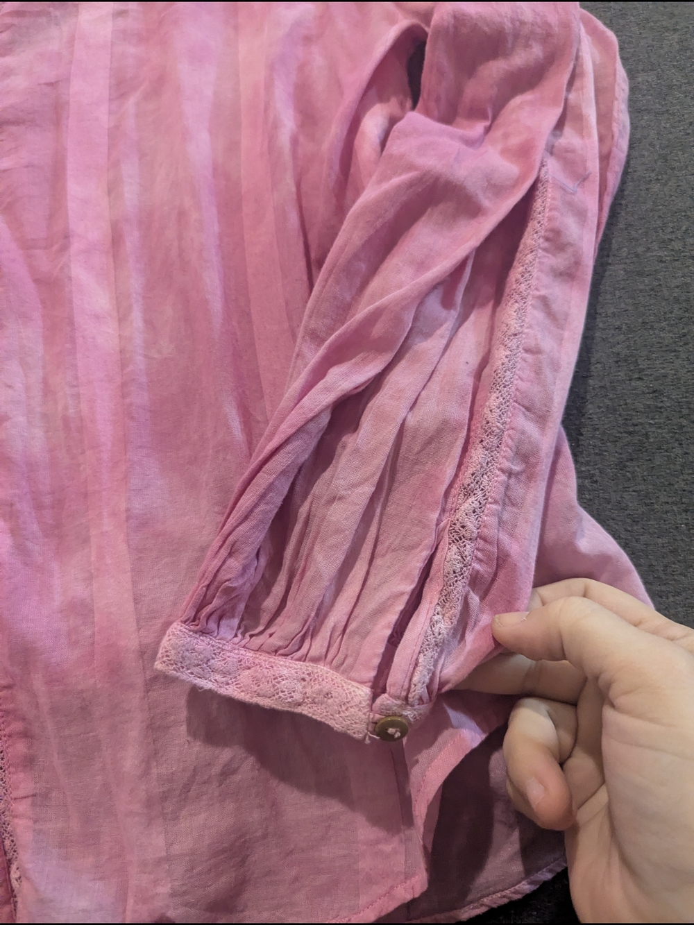 LoveShackFancy Ronda Pink Button-Down Embroidered Cotton Blouse - Picture 2 of 5